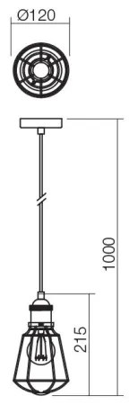 Redo 01-1301 - Lampadario a sospensione con filo THARU 1xE27/42W/230V
