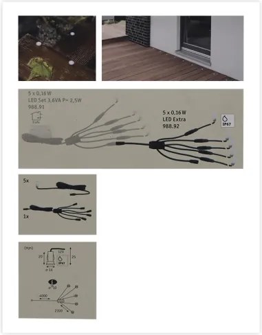 Paulmann 98892 - Estensione SET 5X LED/0,16W IP67 Luce da incasso MICRO 12V