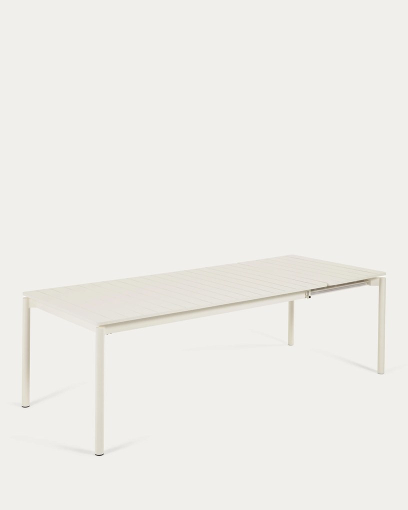 Kave Home - Tavolo allungabile da esterno Zaltana in alluminio grigio chiaro 180 (240) x 100 cm