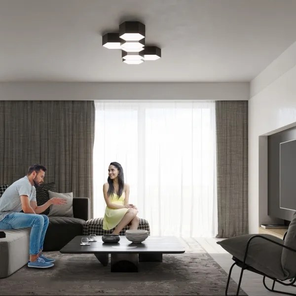 Sollux SL.1061 - Plafoniera SUNDE 2xE27/60W/230V 15,5 cm nera