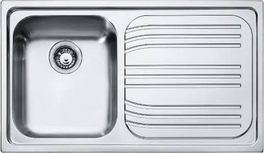 Lavello 1 vasca in inox argento FRANKE Radar RRX 611 L 50 x L 86 cm, sgocciolatoio a destra