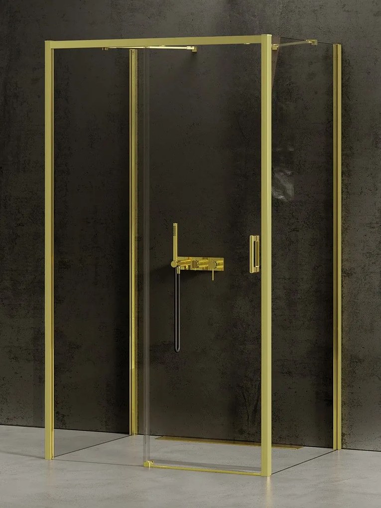 New Trendy Prime Light Gold box doccia 100x100 cm quadrato oro lucida/vetro trasparente K-1103