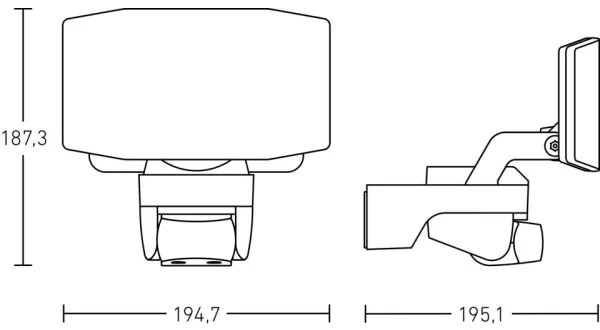 Steinel 090012 - Riflettore LED con sensore LED/14,3W/230V 3000K IP54 antracite