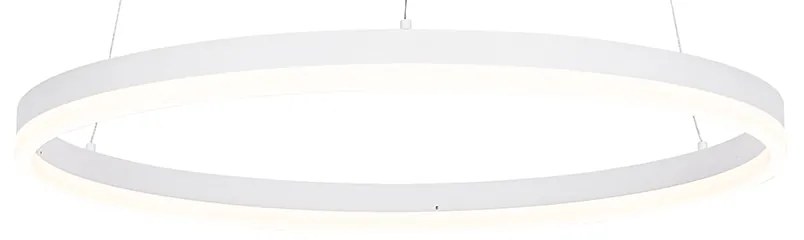 Lampada a sospensione di design bianca 60 cm con LED dimmerabile a 3 fasi - Anello