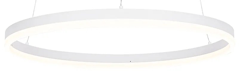 Lampada a sospensione di design bianca 60 cm con LED dimmerabile a 3 livelli - Anello