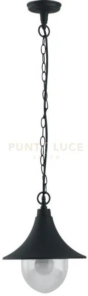 Sospensione pavia neroa 1 luce attacco e27 ip44 26x98cm in alluminio