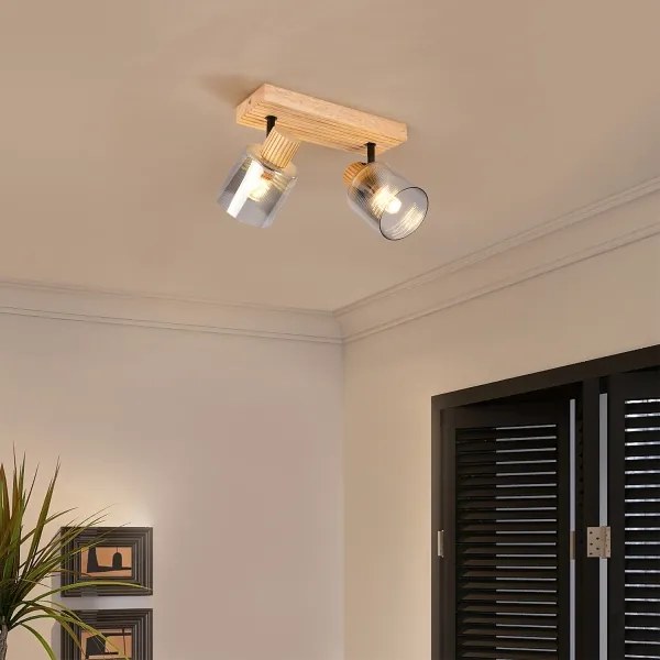 Brilagi - Faretto HYGGE 2xE14/15W/230V legno/fumé