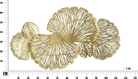 Pannello Decorativo In Ferro Iris Verticale 115x5x64 Cm Oro