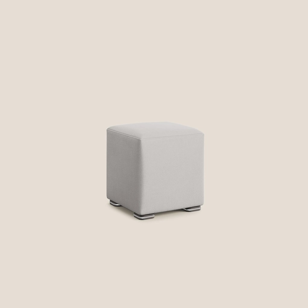 Cube pouf in microfibra smacchiabile T11 grigio chiaro