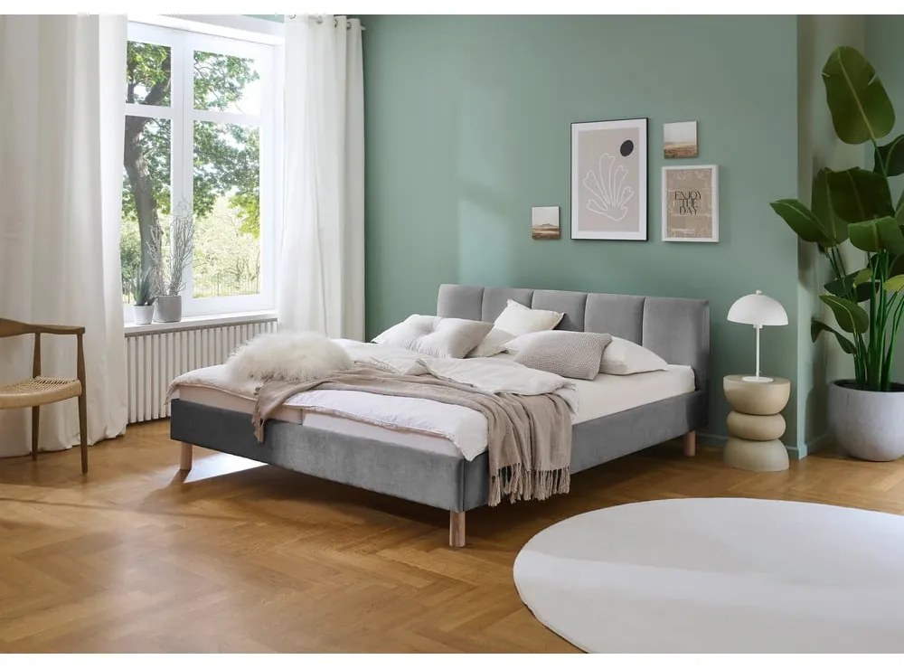Letto matrimoniale imbottito grigio rete non inclusa 180x200 cm Joker – Meise Möbel
