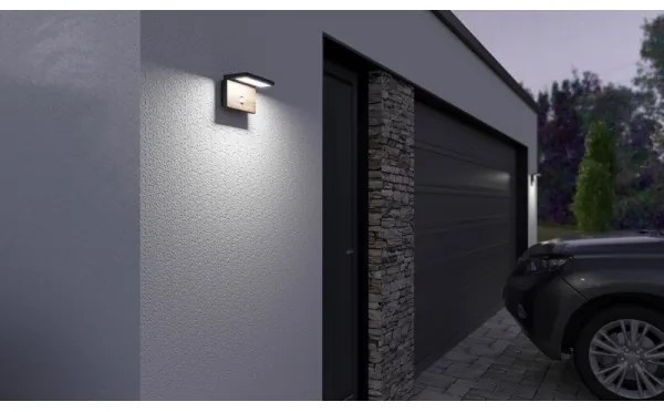 Lampada LED da esterno con sensore NATURA LED/12W/230V 4000K IP54 marrone/antracite