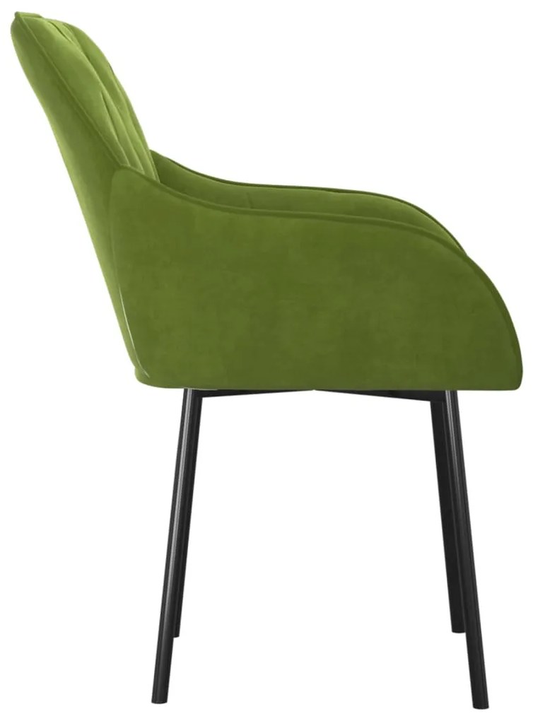 Sedie da pranzo 2 pz verde chiaro in velluto