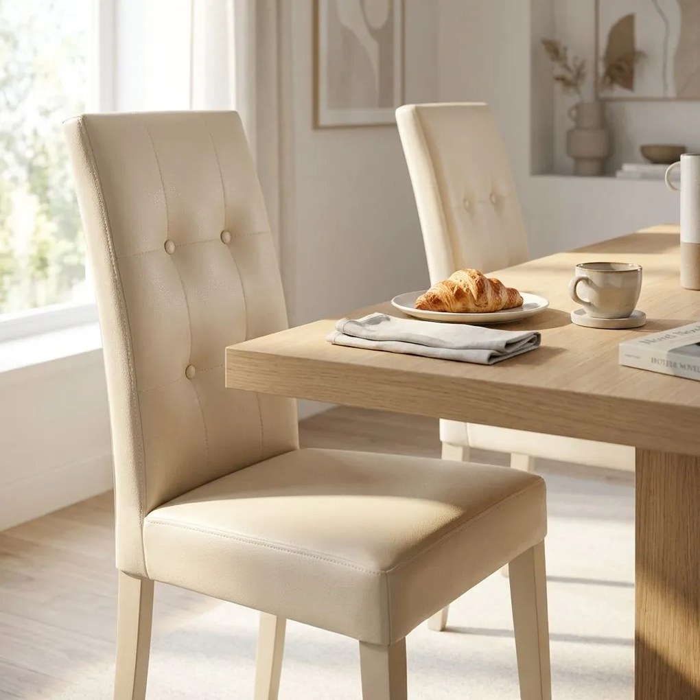 JACQUELYN - sedia moderna ecopelle con 4 bottoni