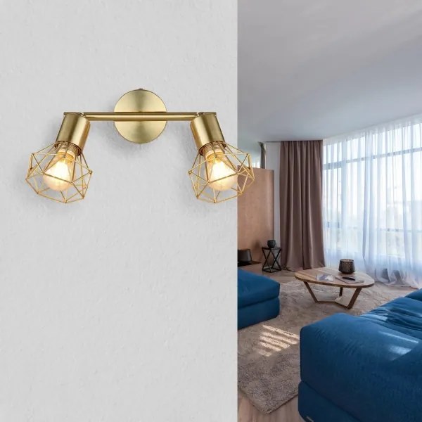 Globo 54802GB-2 - Faretto XARA I 2xE14/40W/230V oro