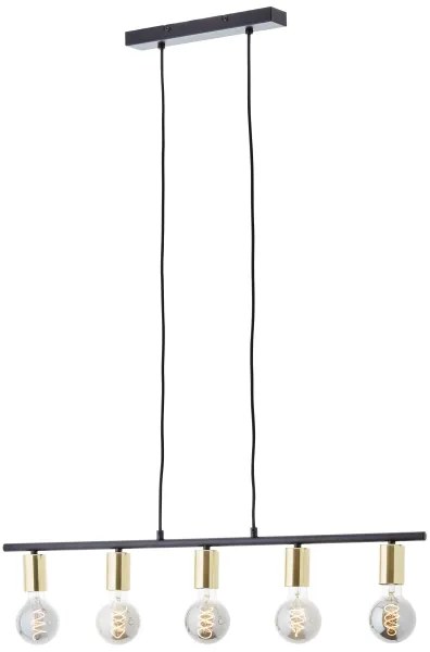 Brilliant - Lampadario a sospensione con cavo KERRY 5xE27/40W/230V nero/ottone