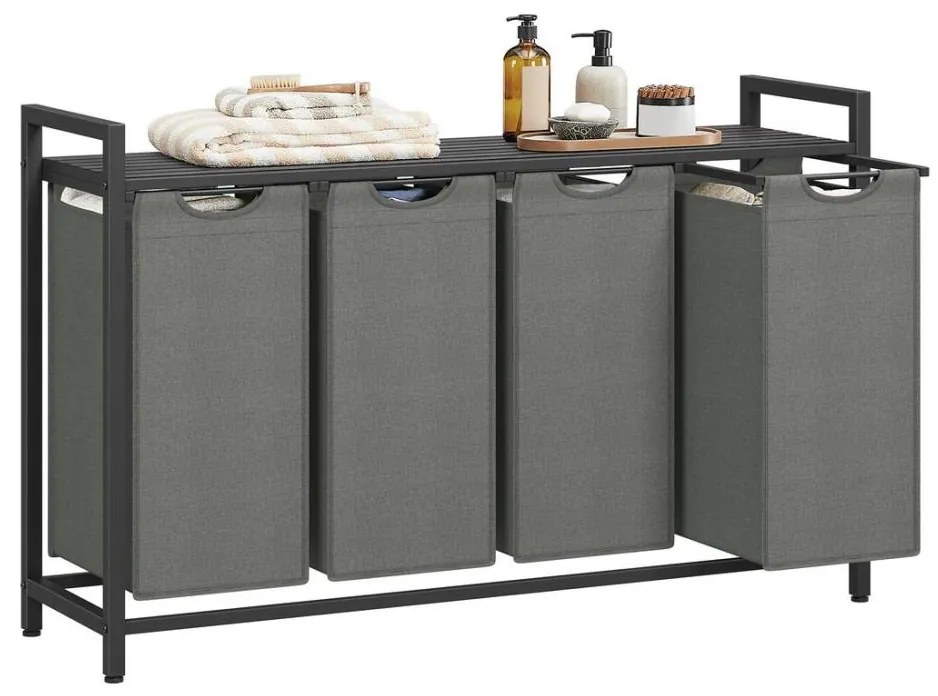 Cesto per la biancheria REX nero/grigio