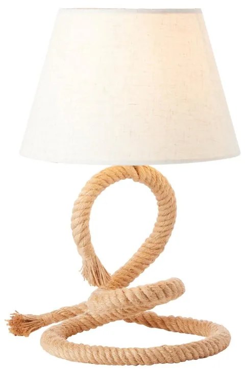 Lampada da tavolo industriale Sailor beige, in corda