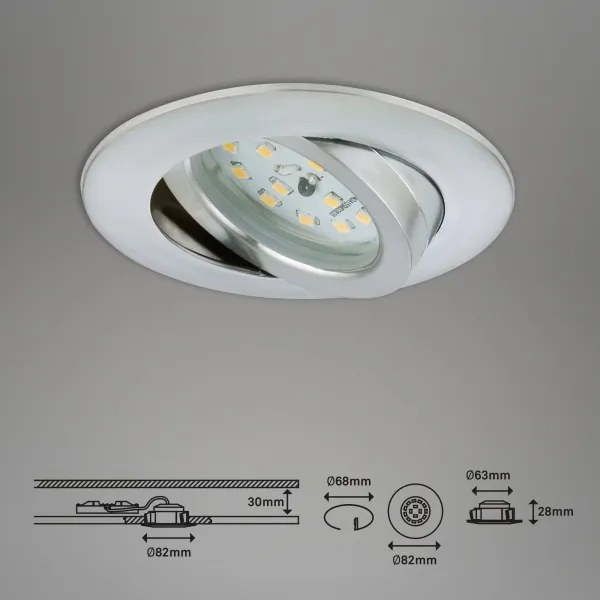 Briloner 7209-039 - Set di 3 faretti da incasso a LED per bagno ATTACH LED/5W/230V IP23