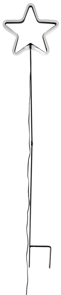 Faretto da terra natalizio al neon stella gialla con LED e timer IP44 - Fura