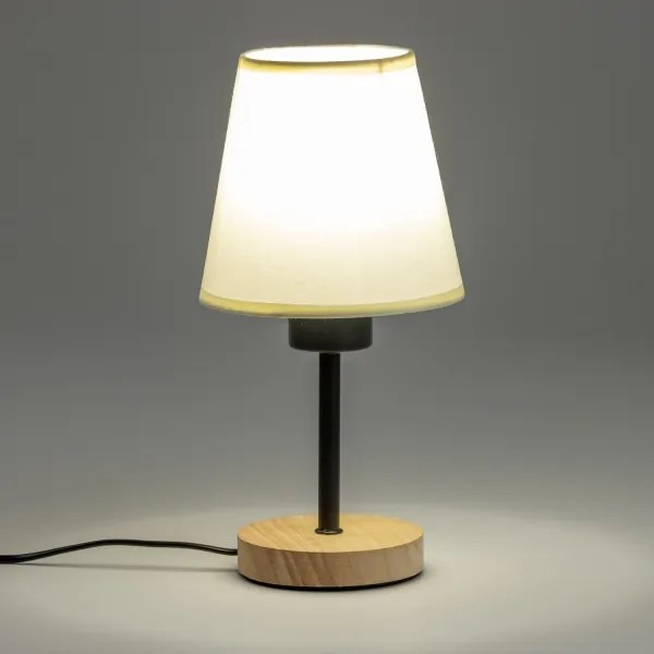 Brilagi - Lampada da tavolo NUBILA WOOD 1xE27/25W/230V quercia/color crema