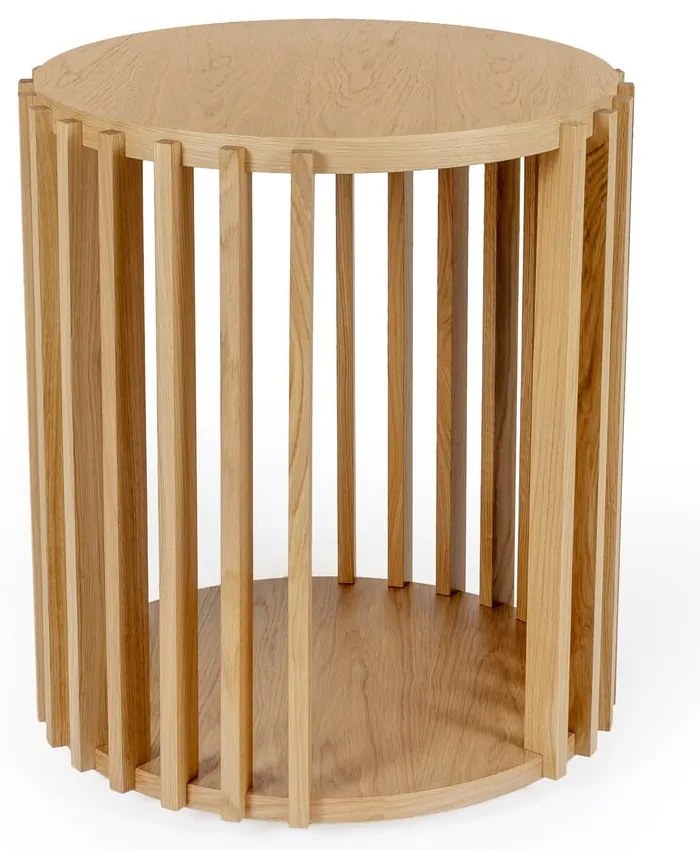 Tavolino in legno di quercia , ø 53 cm Drum - Woodman