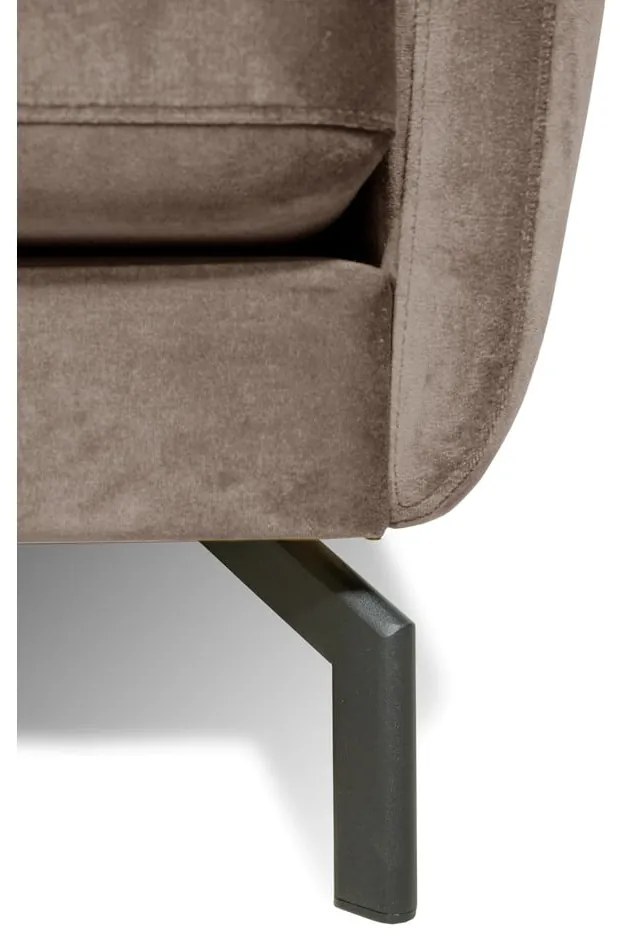 Divano angolare in velluto marrone-beige (angolo sinistro) Magic - Scandic