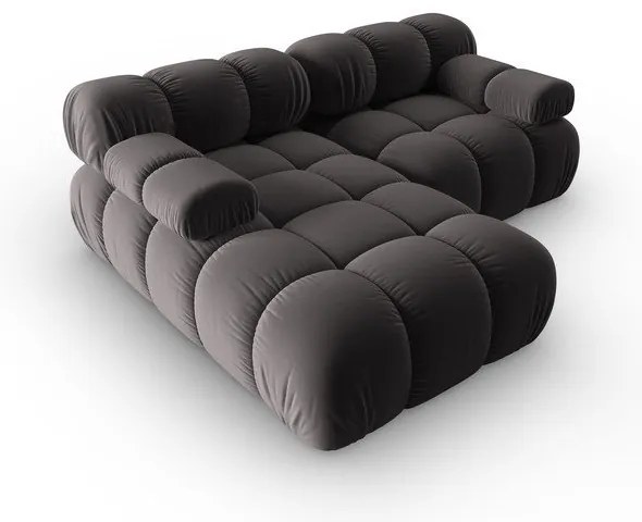 Divano in velluto grigio scuro 191 cm Bellis - Micadoni Home