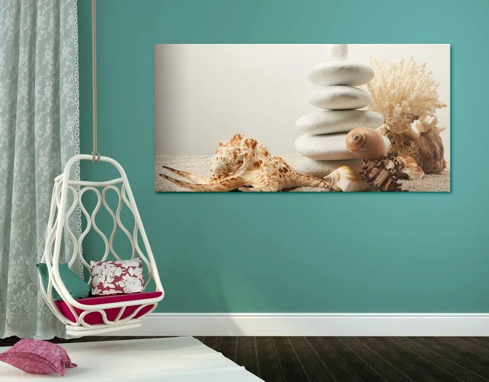 Quadro su tela – Pietre Zen con conchiglie