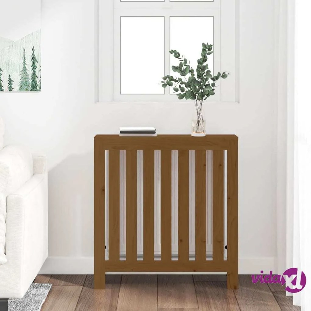 vidaXL Copertura Termosifone Miele 79,5x19x84 cm Legno Massello Pino