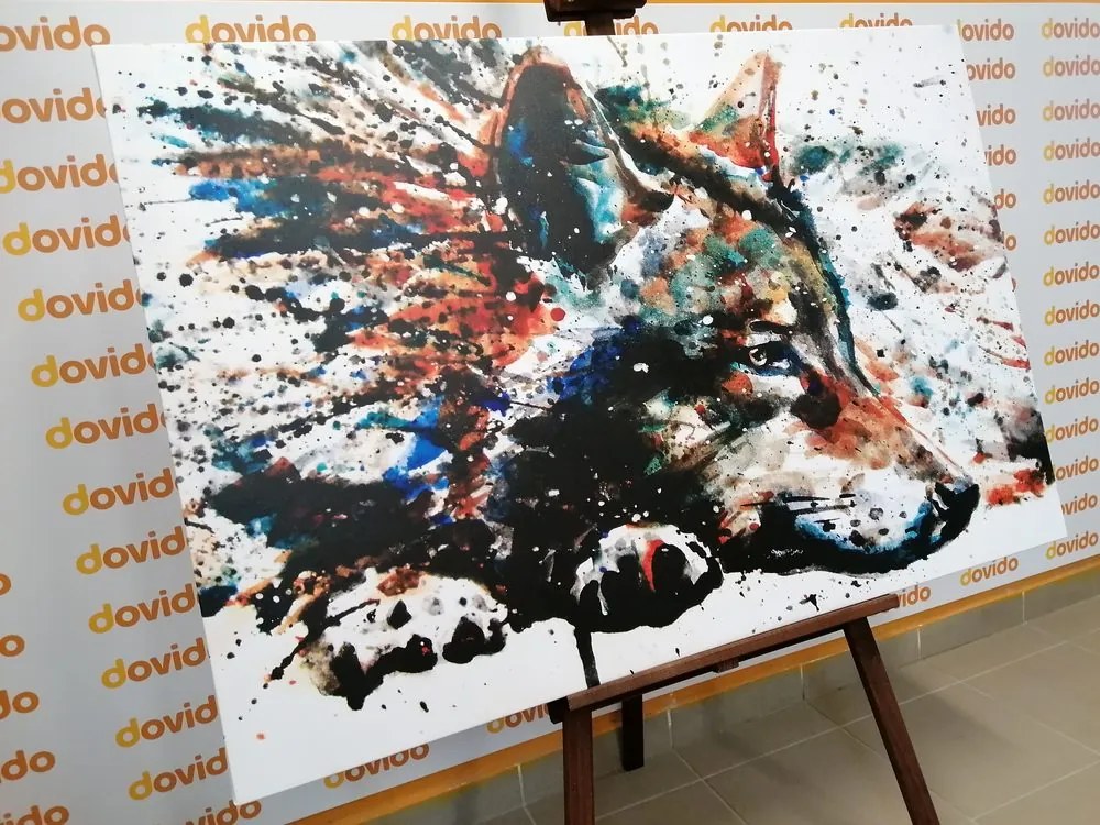Stampa su tela – Lupo in acquerello