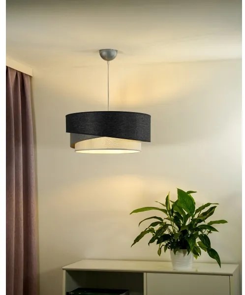 Duolla - Lampadario a sospensione con filo KOBO 1xE27/15W/230V diametro 45 cm antracite/grigio/bianco