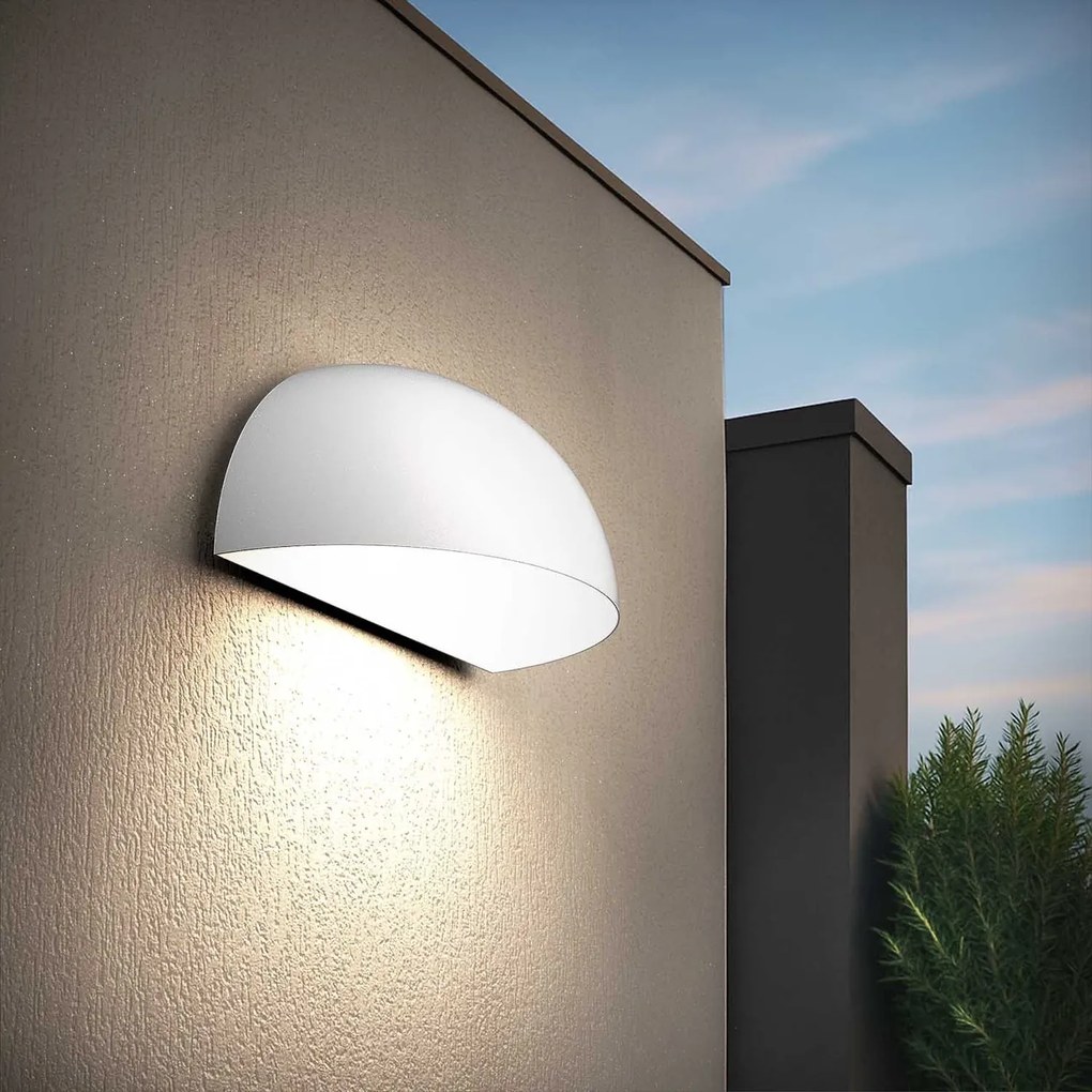 Applique Curva Monodirezionale con base E27 IP54 Bianca - Serie BRINA