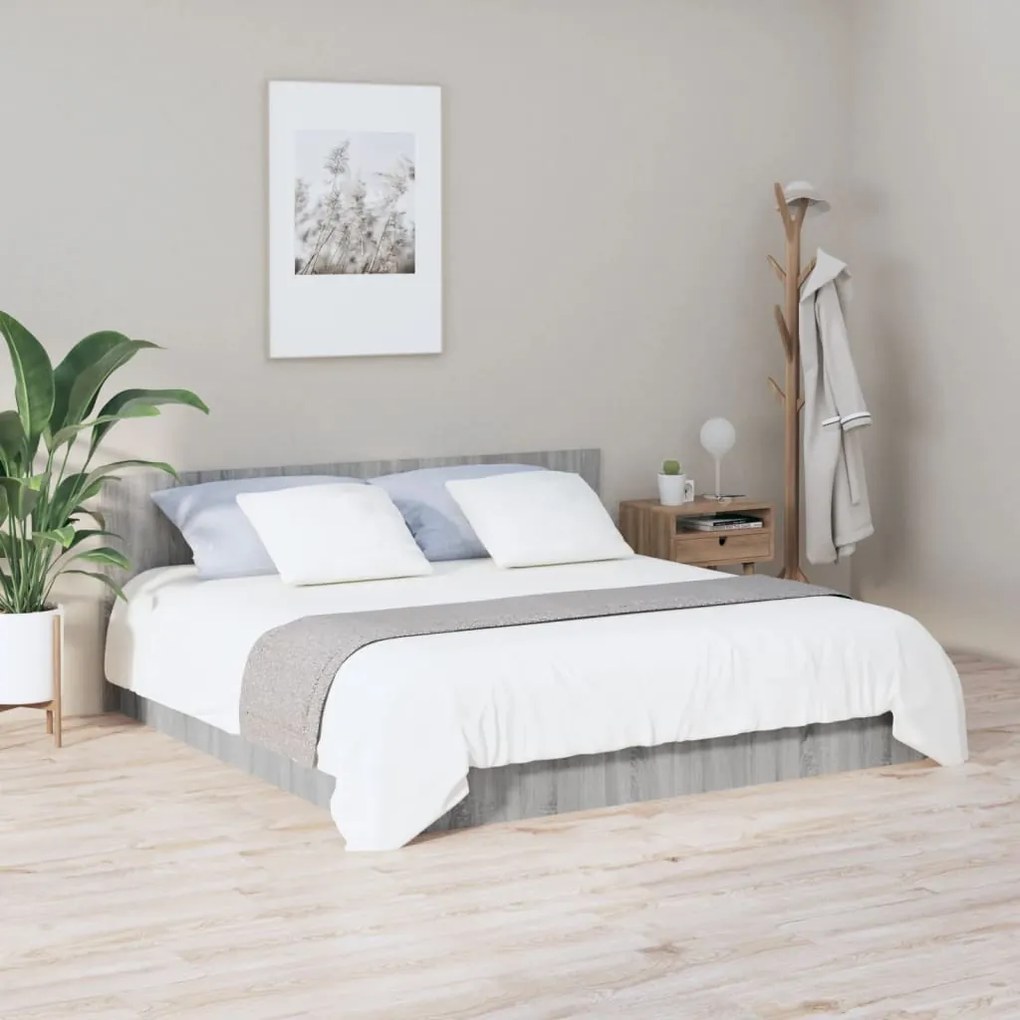 Testiera letto grigio sonoma 200x1,5x80 cm legno ingegnerizzato