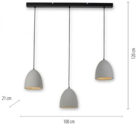 Paul Neuhaus 2233-22 - Lampadario su corda ETON 3xE27/40W/230V