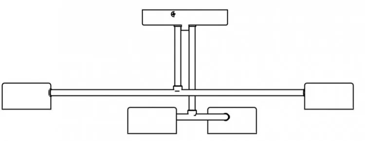 Lampada da soffitto in acciaio HALO 4 bianco/nero 4xGX53 Colore del corpo Bianco