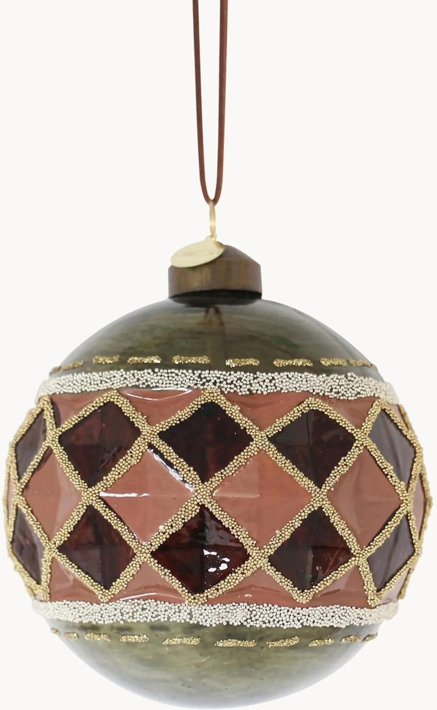Set di 8 palline di Natale in vetro Geometrical