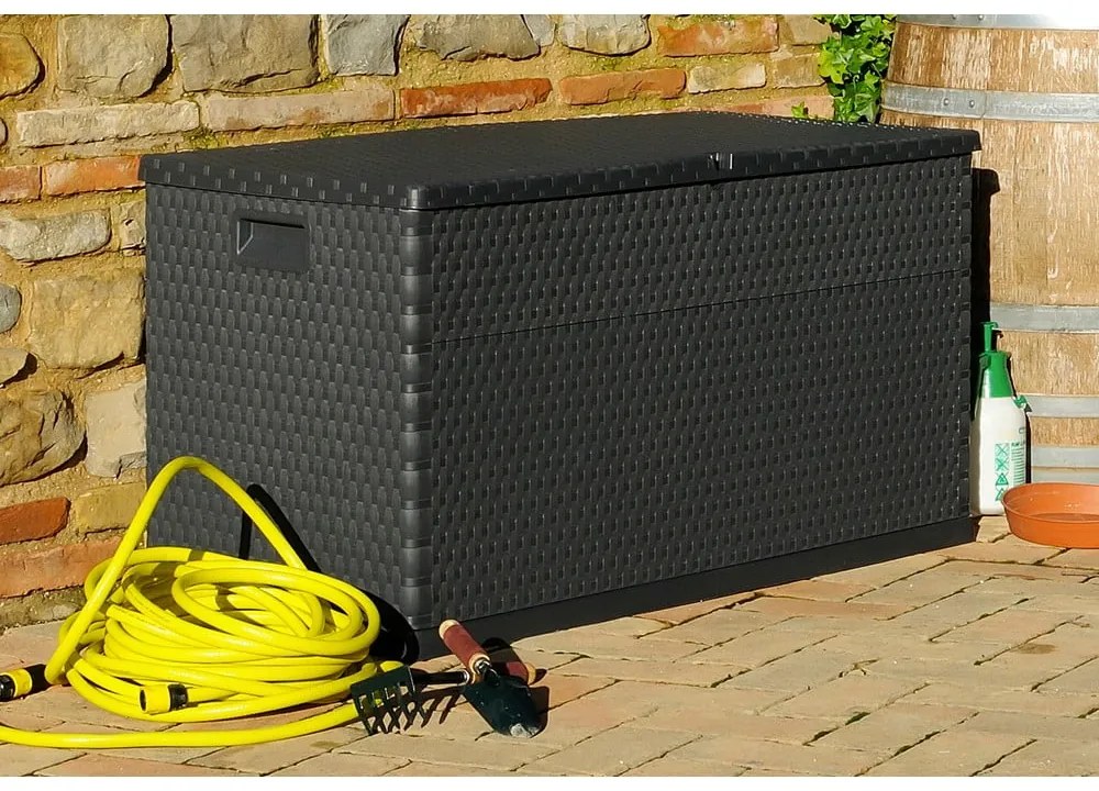 Cassetta portaoggetti da giardino grigio scuro Rattan - Toomax