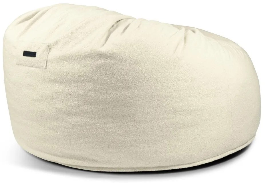 Puof a sacco color crema con rivestimento in bouclé Om 135 – SLOWDOWN