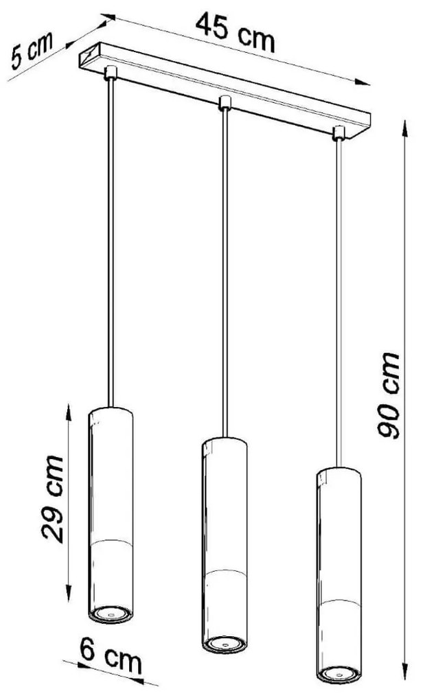 Lampada a Sospensione 3xGU10 in Acciaio LOOPEZ 3L