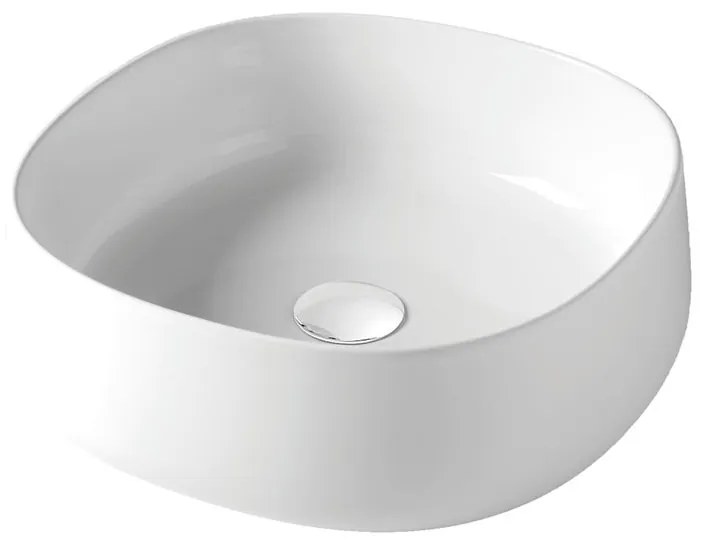 Lavabo da appoggio PADDLE tondo in ceramica bianco