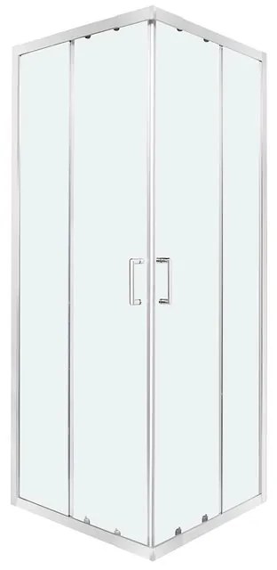 Box doccia con ingresso angolare scorrevole Zesk rettangolare L 100 x L 80 x H 190 cm in vetro, sp. 6 mm vetro senza finitura / trasparente cromo