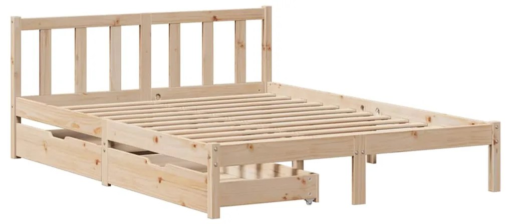 Letto senza materasso 135x190 cm in legno massello di pino