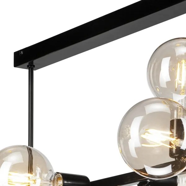 Lampadario su palo ASTRID 8xE27/60W/230V nero