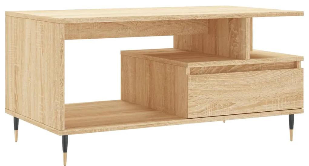 Tavolino da salotto rovere sonoma 90x49x45 cm legno multistrato