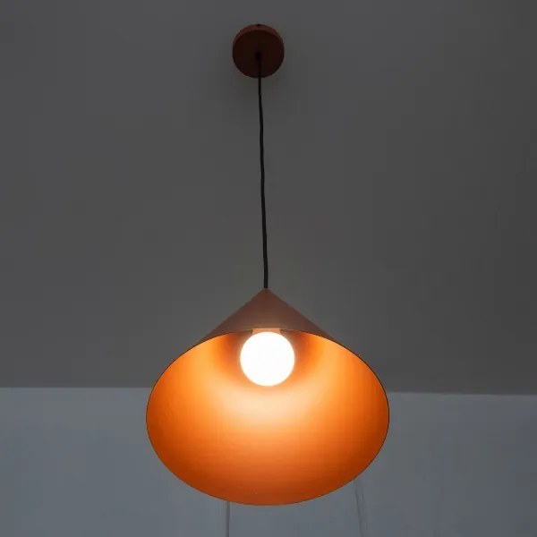 Lampada a sospensione con cavo ETNA II 1xE27/15W/230V Ø 25 cm arancione