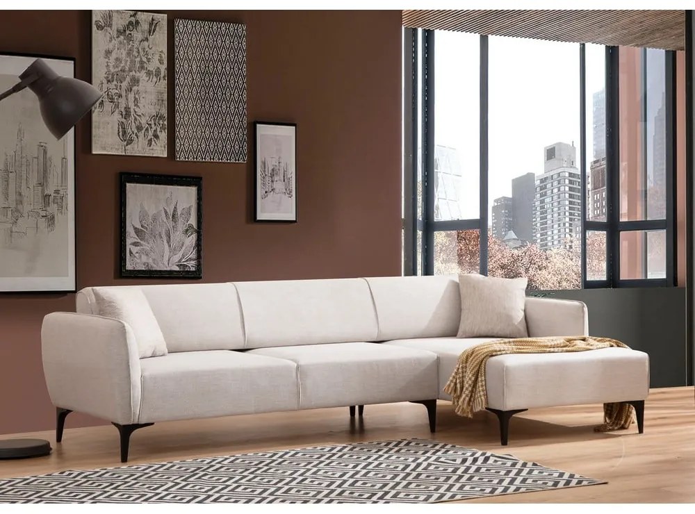 Divano angolare bianco, angolo destro - Belissimo - Balcab Home