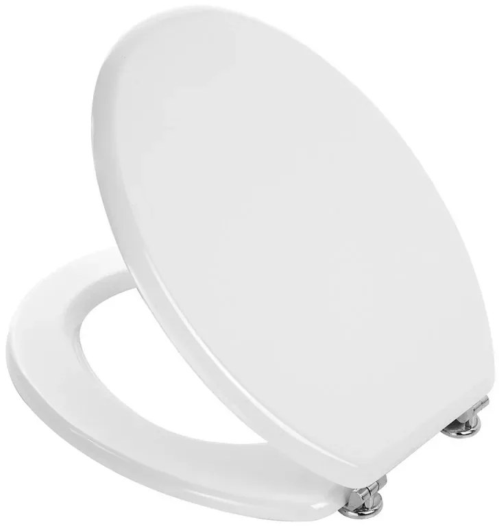 Copriwater universale in MDF bianco con cerniere regolabili in metallo