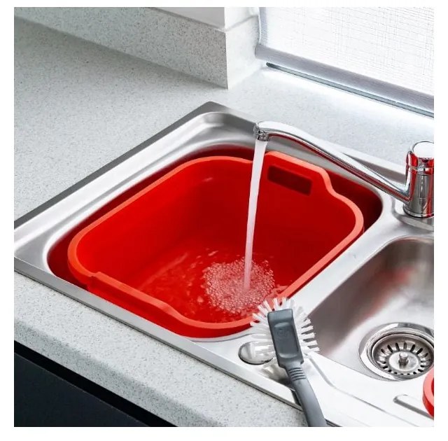 Lavorazione in plastica nera con due manici , 39 x 32 x 14 cm - Addis