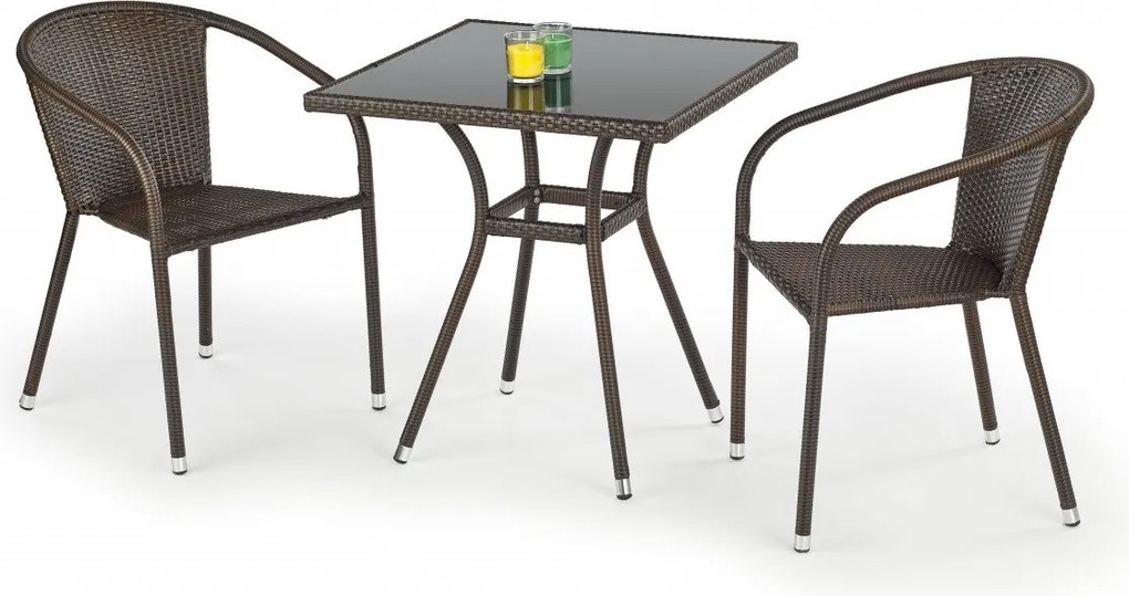 Tavolo quadrato Mobil nero/marrone scuro L70 cm
