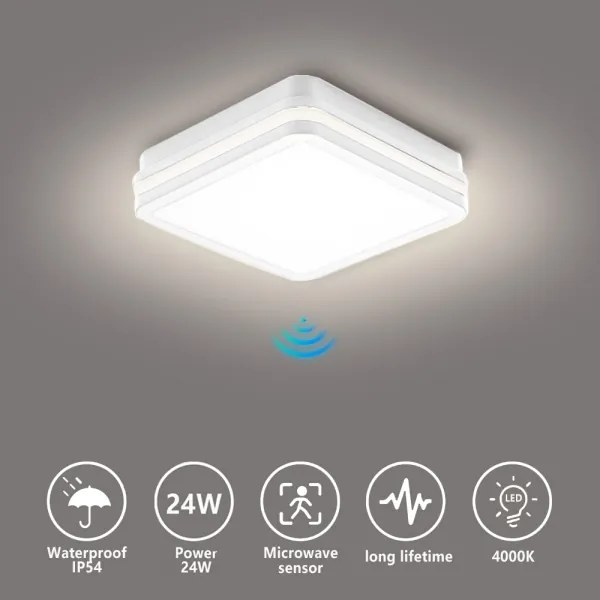 Brilagi - Lampada LED da esterno con sensore BENE LED/24W/230V 26x26 cm bianca IP54